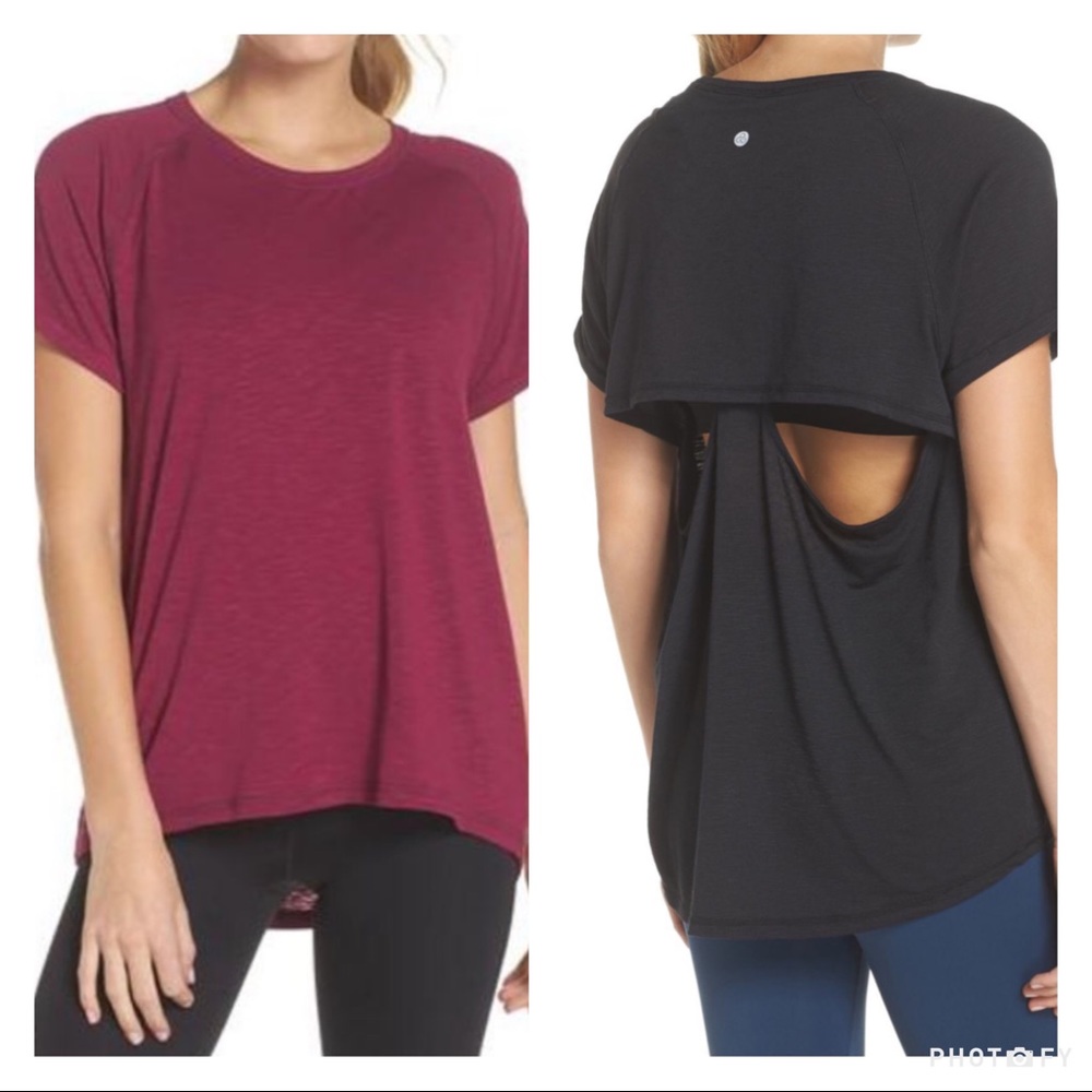 ZELLA Back it Up Cut Out Gym Shirt